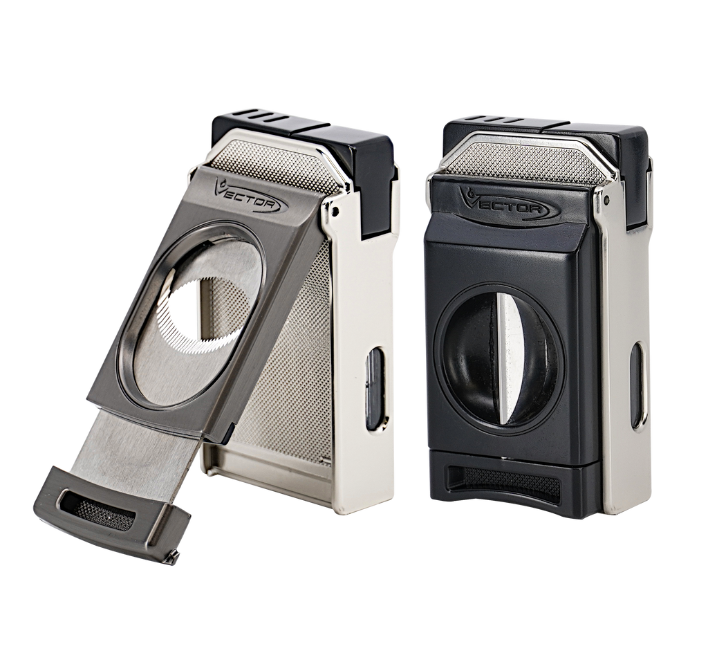 Vector Switch Double Flame Torch Lighter with Cigar Cutter