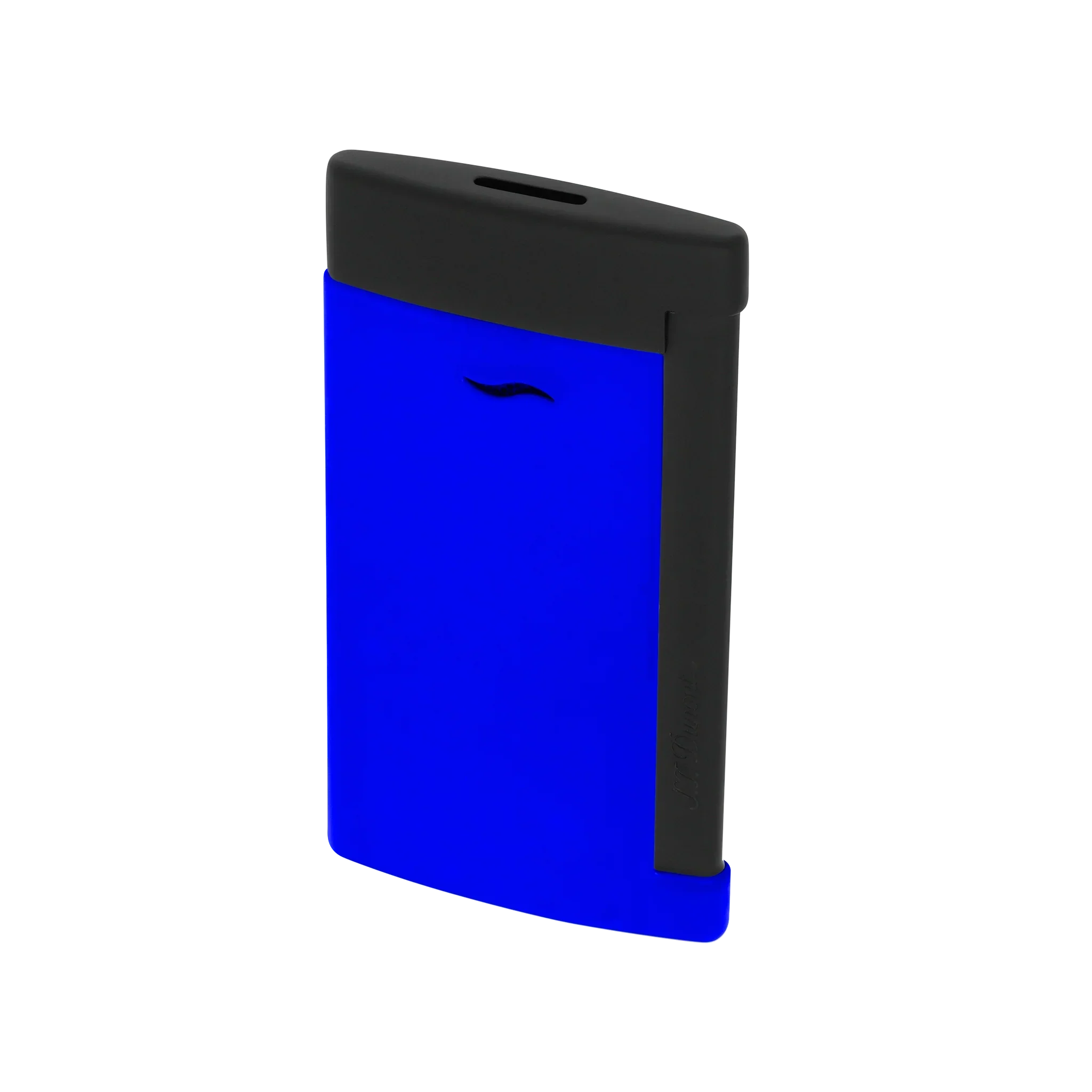S.T. Dupont Lighter Slim 7 - Matte Black & Neon Blue