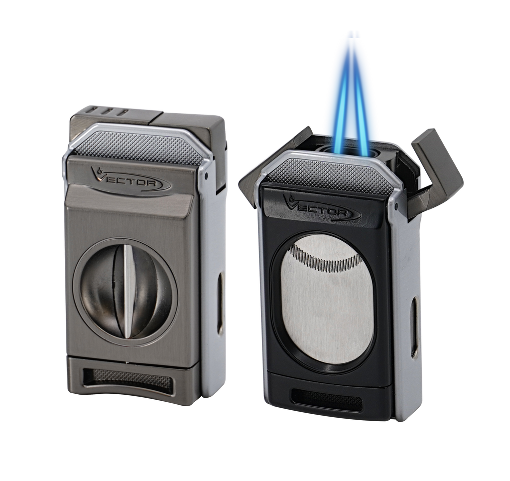 Vector Switch Double Flame Torch Lighter with Cigar Cutter