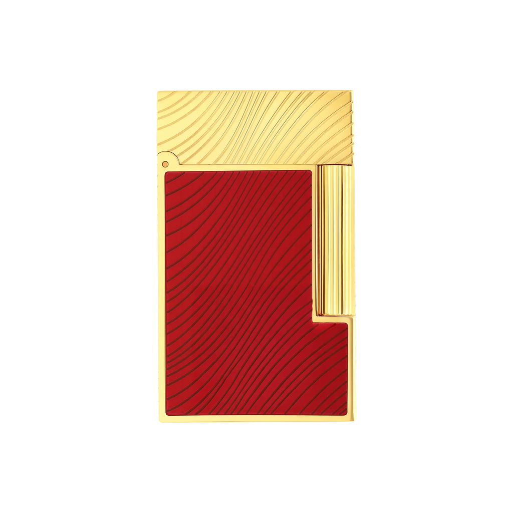 S.T. Dupont Ligne 2 Horse Mane Guilloche Lighter - Red