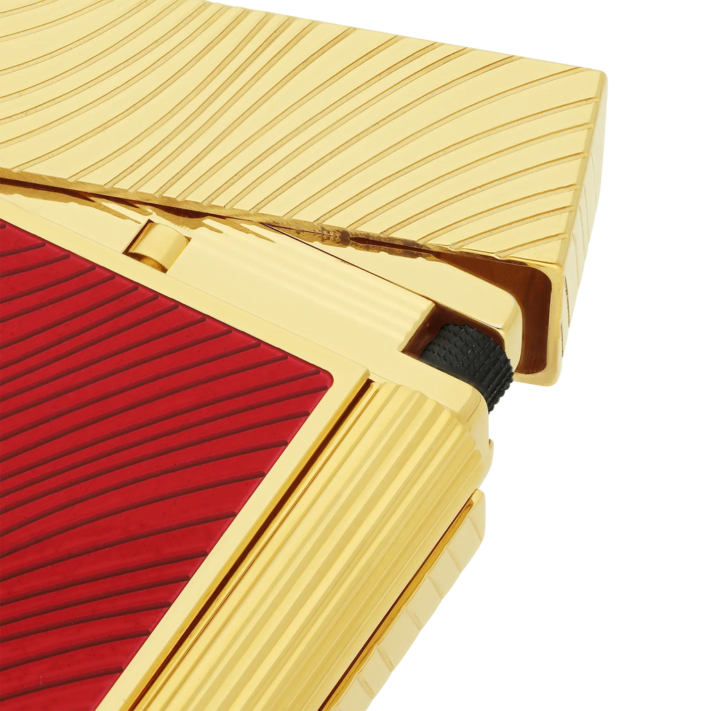 S.T. Dupont Ligne 2 Horse Mane Guilloche Lighter - Red