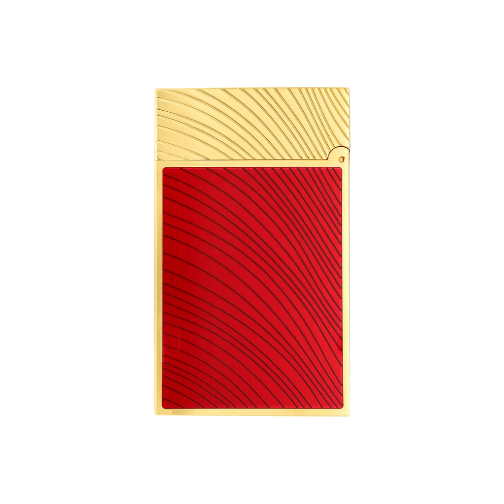 S.T. Dupont Ligne 2 Horse Mane Guilloche Lighter - Red