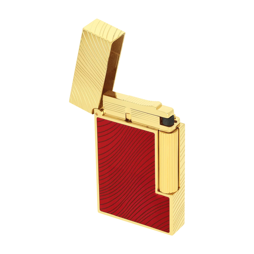 S.T. Dupont Ligne 2 Horse Mane Guilloche Lighter - Red