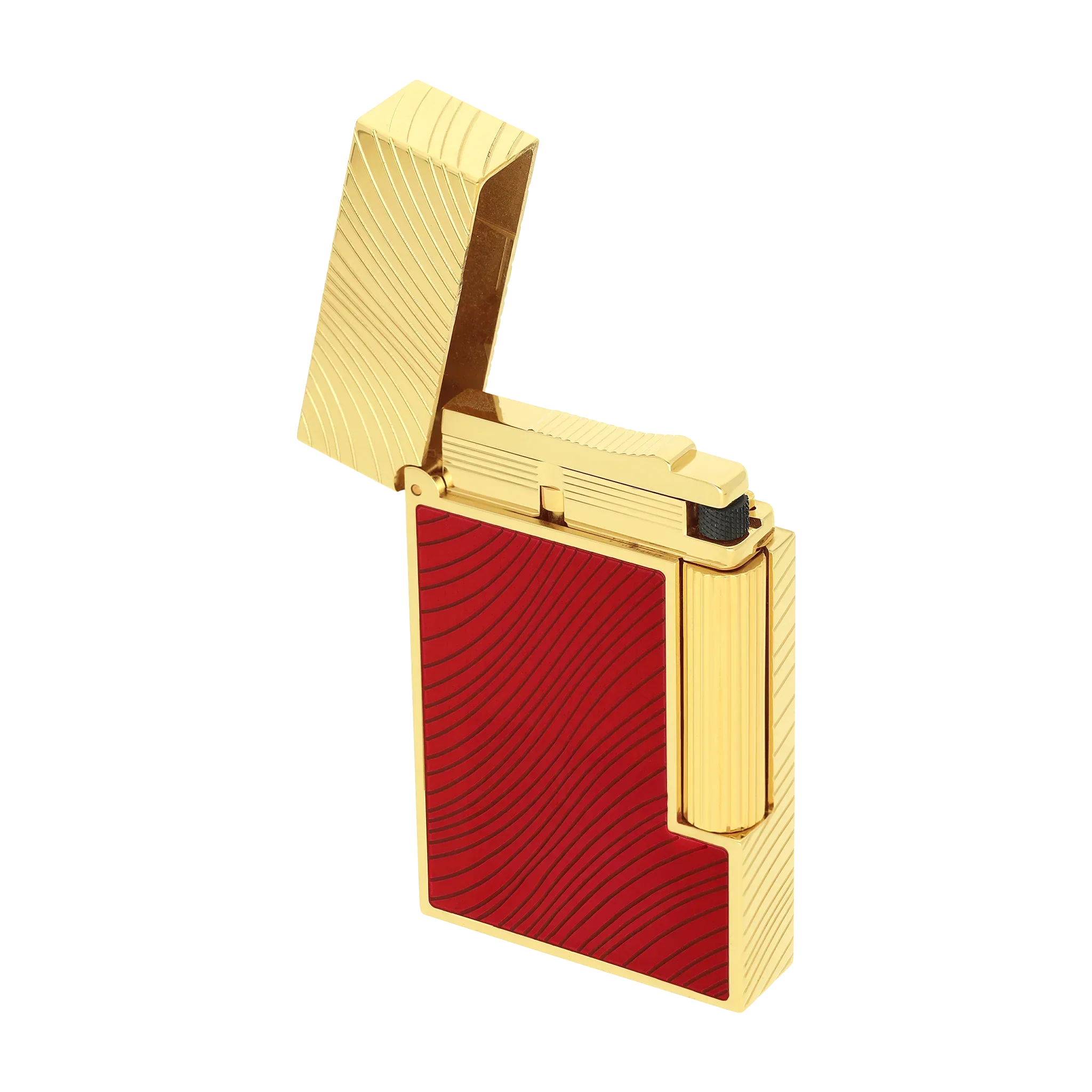 S.T. Dupont Ligne 2 Horse Mane Guilloche Lighter - Red