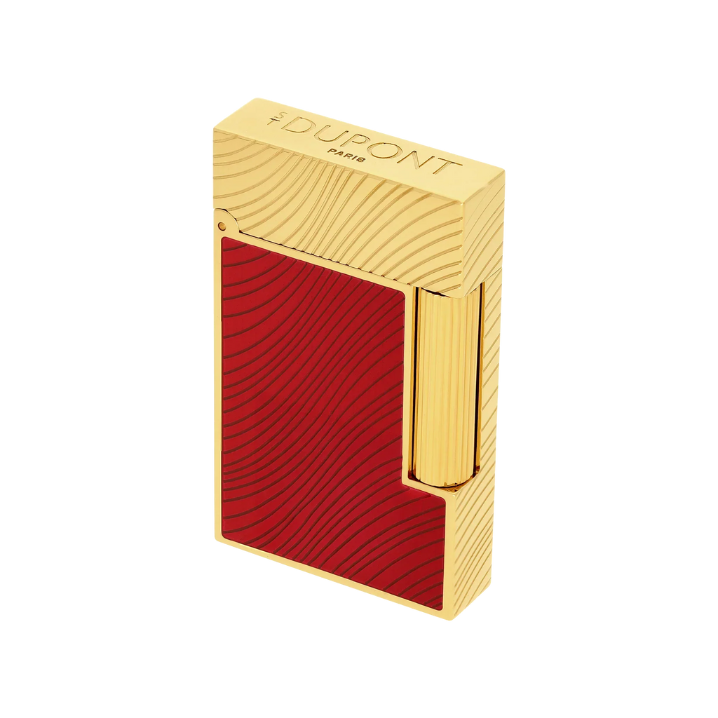 S.T. Dupont Ligne 2 Horse Mane Guilloche Lighter - Red