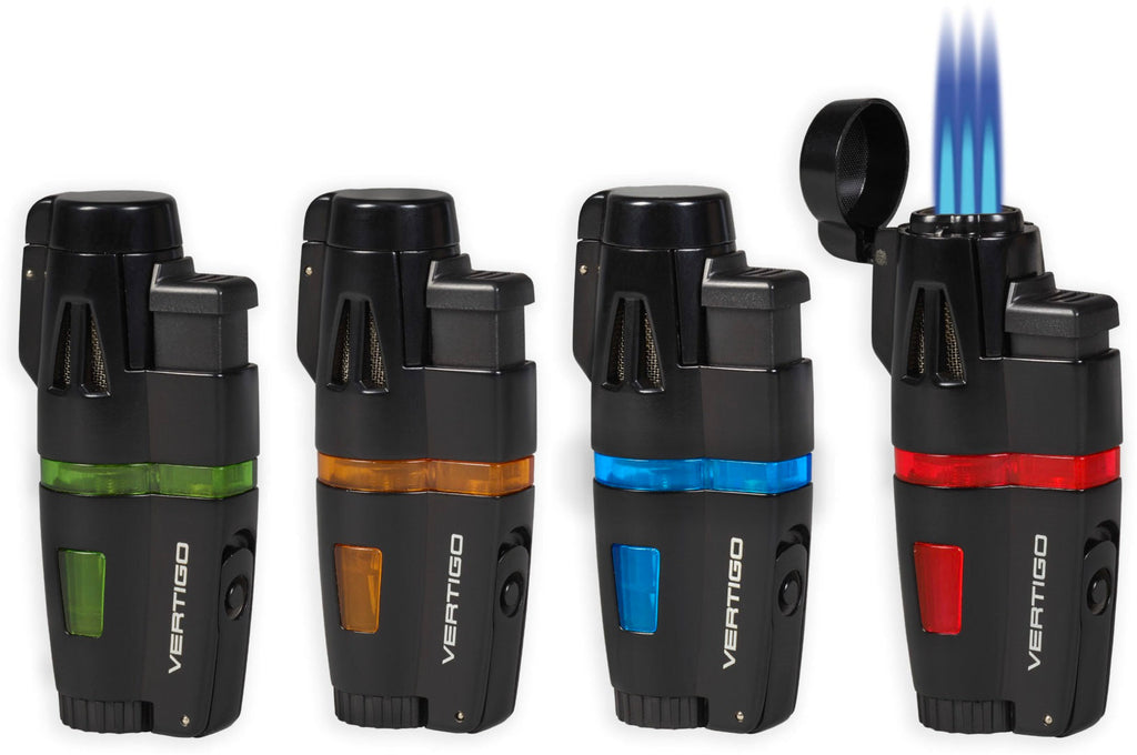 Vertigo Crusher Triple Torch Flame Lighter w/ Cigar Punch
