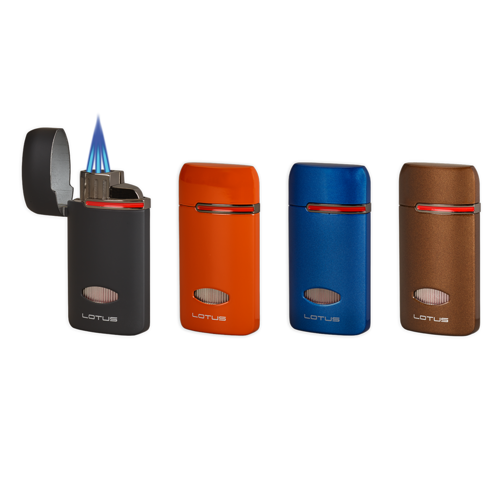 Lotus Lighter L76 Matrix Triple Jet Lighter with Cigar Punch